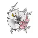 Hibiscus collarbone  tattoo design idea