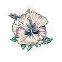 Hibiscus collarbone  tattoo design idea