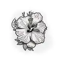 Hibiscus collarbone  tattoo design idea