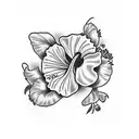 Hibiscus collarbone  tattoo design idea