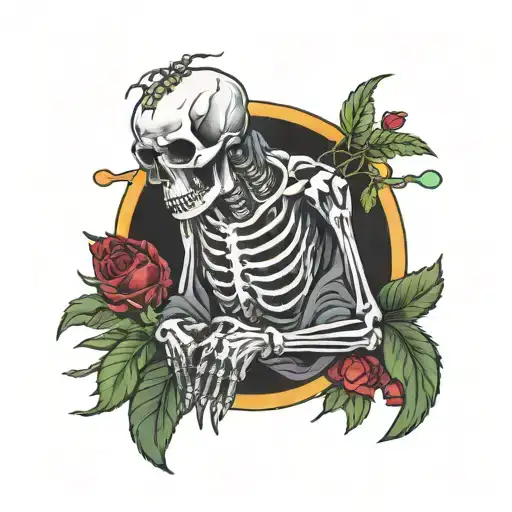 praying skelton $uicideboy$ tattoo design idea