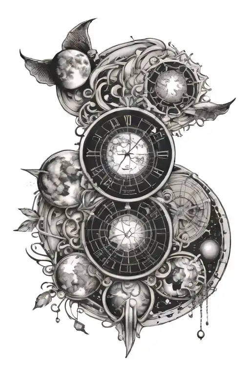 Create a lunar calendar tattoo with the moon phase for each day of the month tattoo design idea