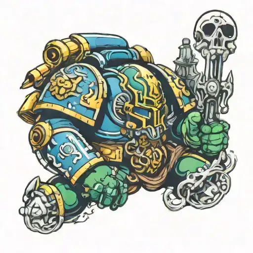 Warhammer 40k space marine  tattoo design idea