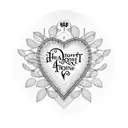 A heart-shaped family tree with each member's name as branches tattoo design idea