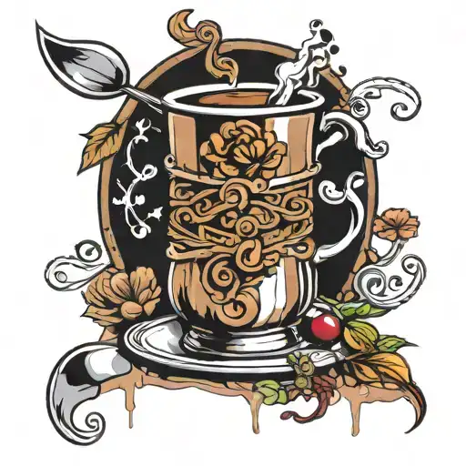 coffee meal tattoo design idea