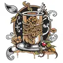 coffee meal tattoo design idea