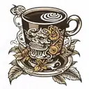 coffee meal tattoo design idea
