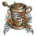 coffee meal tattoo design idea