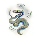 Snake with aquarius, maori tattoo design idea