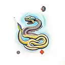Snake with aquarius, maori tattoo design idea