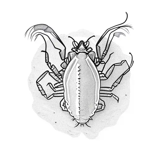crawfish on a tiny wooden boat tattoo design idea
