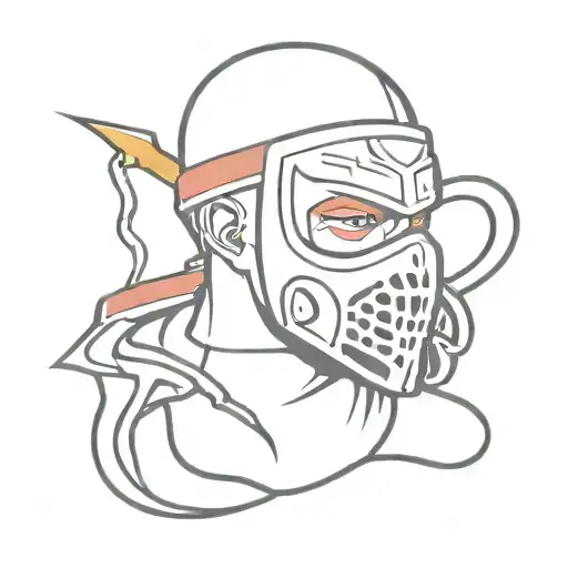 A hooligan mask and a banner with team colors, showcasing loyalty and support for the sport tattoo design idea