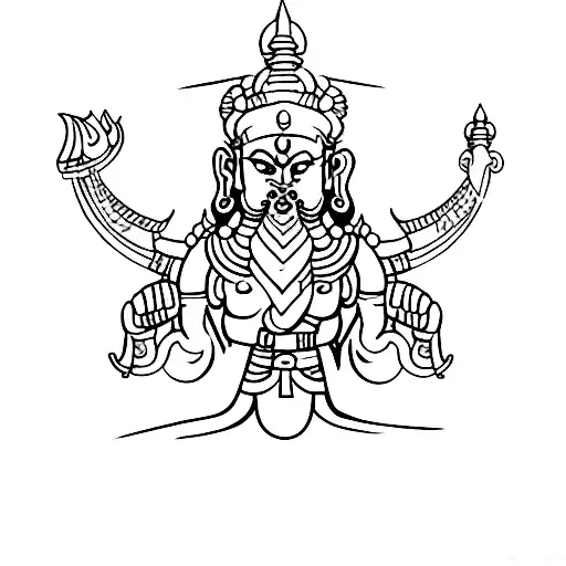 indra is god of war, hindu tattoo design idea