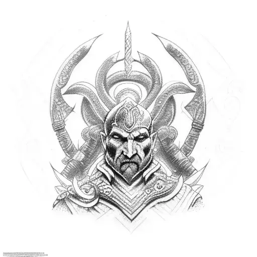 indra god of war tattoo design idea