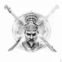 Kartikeya is god of war, hindu tattoo design idea