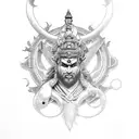 Kartikeya is god of war, hindu tattoo design idea
