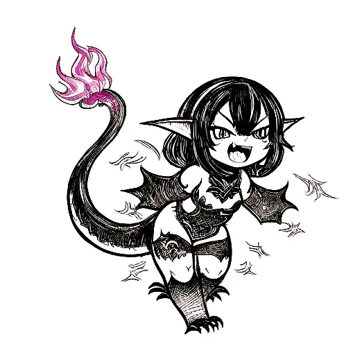 draw a dragon like toothless but with body parts like shuvi from the movie no game no life tattoo design idea