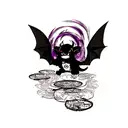 draw a dragon like toothless but with body parts like shuvi from the movie no game no life tattoo design idea