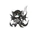 draw a dragon like toothless but with body parts like shuvi from the movie no game no life tattoo design idea