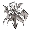 draw a dragon like toothless but with body parts like shuvi from the movie no game no life tattoo design idea