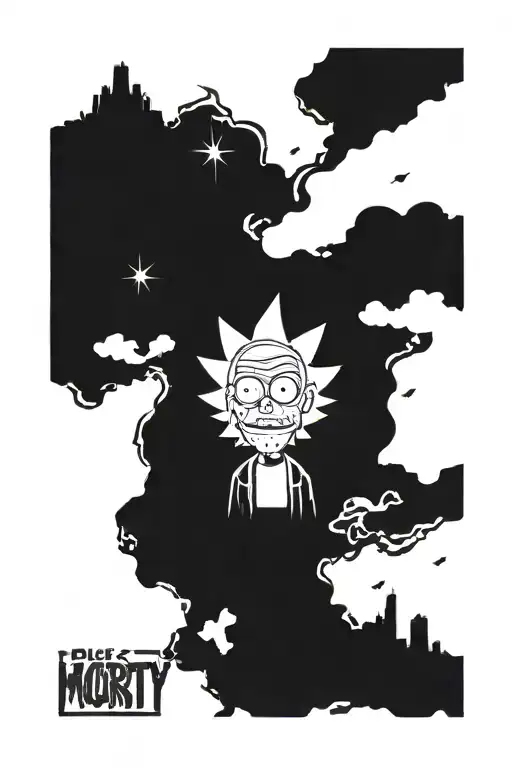 Rick and morty  trust no one tattoo design idea