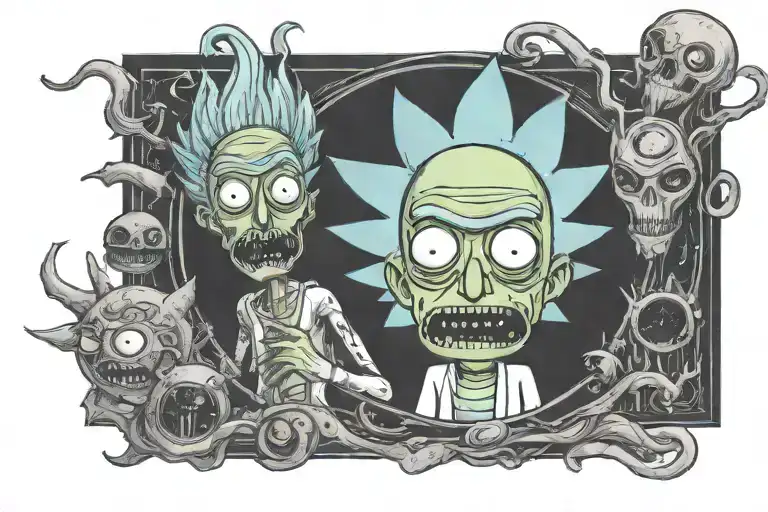 can't drown my demons Rick and morty tattoo design idea