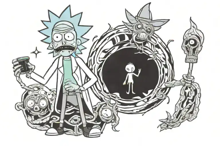  Rick and morty tattoo design idea