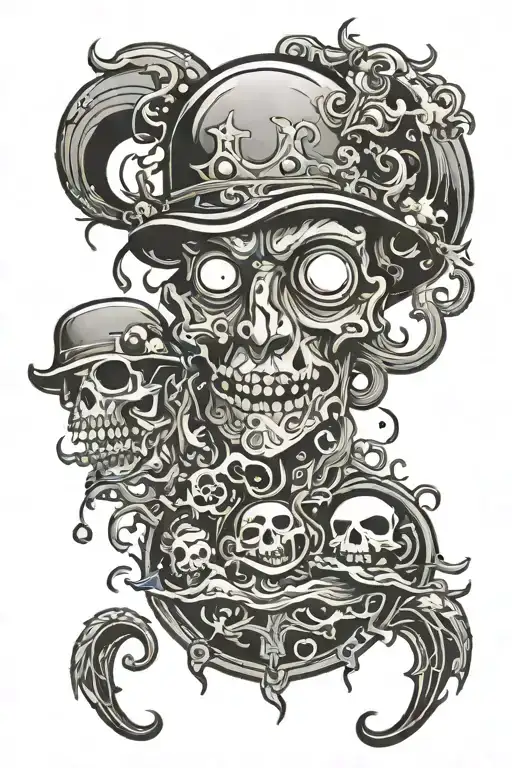 Abyss with cartoons in it tattoo design idea