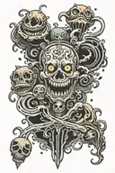 Abyss with cartoons in it tattoo design idea