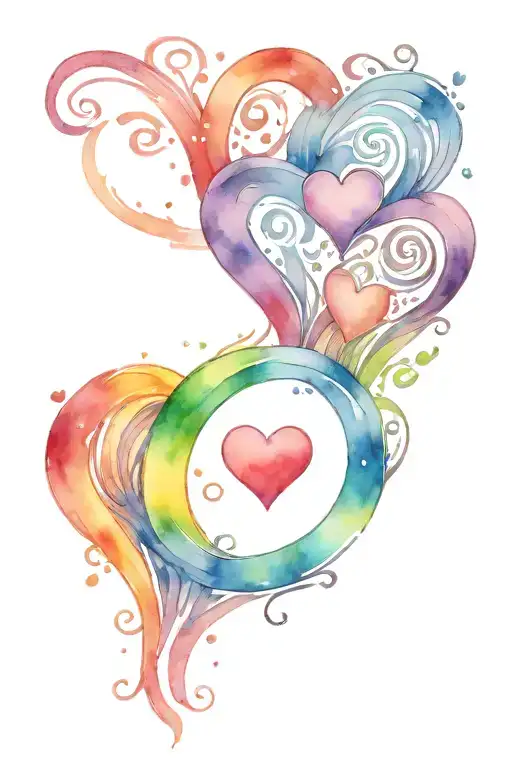 A traditional tattoo of a colorful rainbow leading to a heart symbolizing your love for your son tattoo design idea