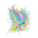 rising Phoenix 3/4 sleeve tattoo design idea
