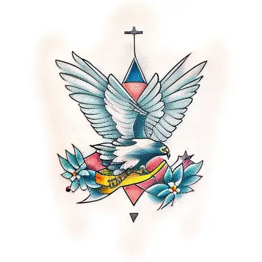 dove and hawk altenate ego tattoo design idea