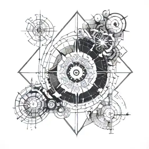 artificial horizon line inbetween tattoo design idea