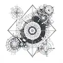 artificial horizon line inbetween tattoo design idea