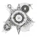 artificial horizon line inbetween tattoo design idea