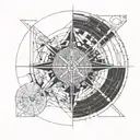 artificial horizon line inbetween tattoo design idea