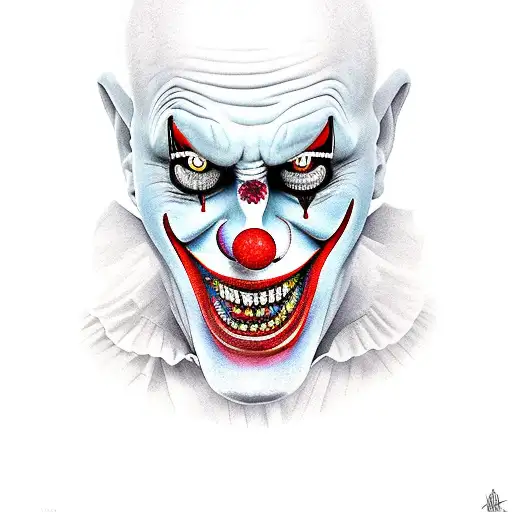 evil clown, watchmen tattoo design idea
