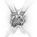 praying hands holding rosary, military tags tattoo design idea