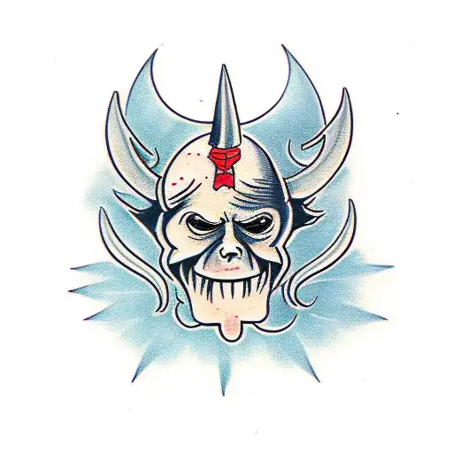 devil crying in his sleep tattoo design idea