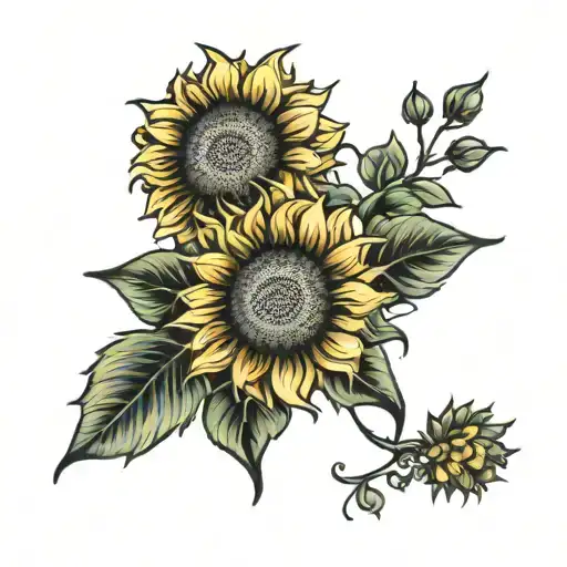sunflowers and Mental health  tattoo design idea