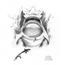 shark jaw tattoo design idea