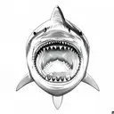 shark jaw tattoo design idea