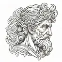 Greek mythology, greek god, greek statue head, tattoo design idea