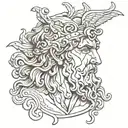Greek mythology, greek god, greek statue head, tattoo design idea