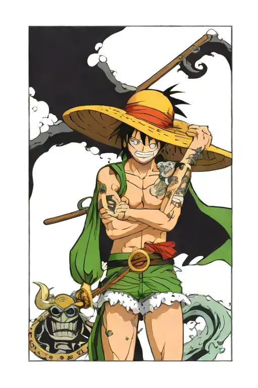 Nami One Piece, Luffi One Piece, Zoro one piece tattoo design idea