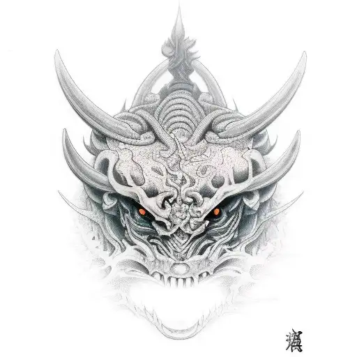 ronin demon tattoo design idea
