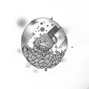 A CS:GO character peacefully sleeping on a pile of books tattoo design idea