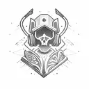 A CS:GO character holding a book instead of a weapon tattoo design idea