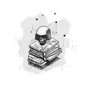 A CS:GO character holding a book instead of a weapon tattoo design idea
