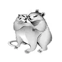 beaver and rat tattoo design idea